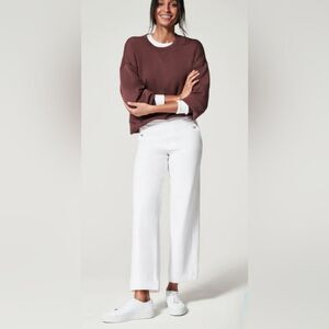 Spanx Stretch Twill Cropped Wide Leg Pant, Size L